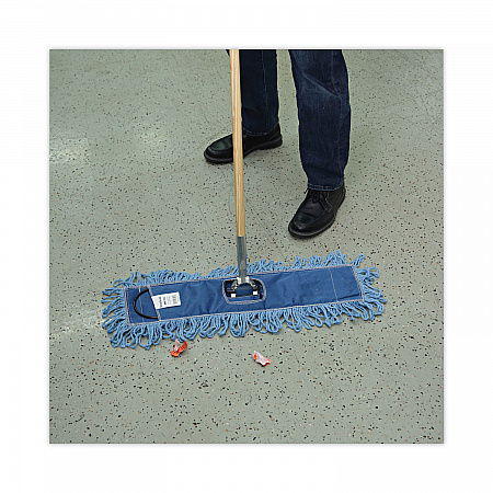 Dry Mopping Kit, 24 x 5 Blue Synthetic Head, 60
