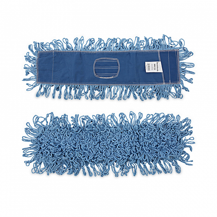 Dry Mopping Kit, 24 x 5 Blue Synthetic Head, 60" Natural Wood/Metal Handle (HL245BSPC)