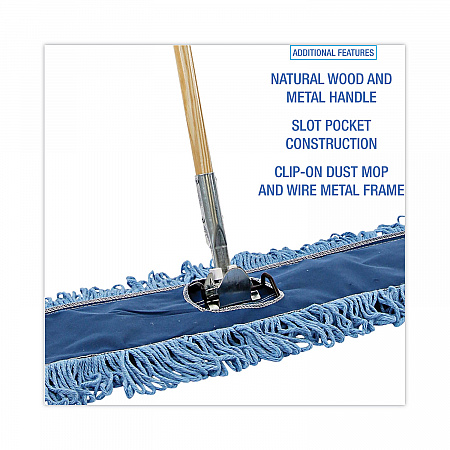 Dry Mopping Kit, 36 x 5 Blue Blended Synthetic Head, 60