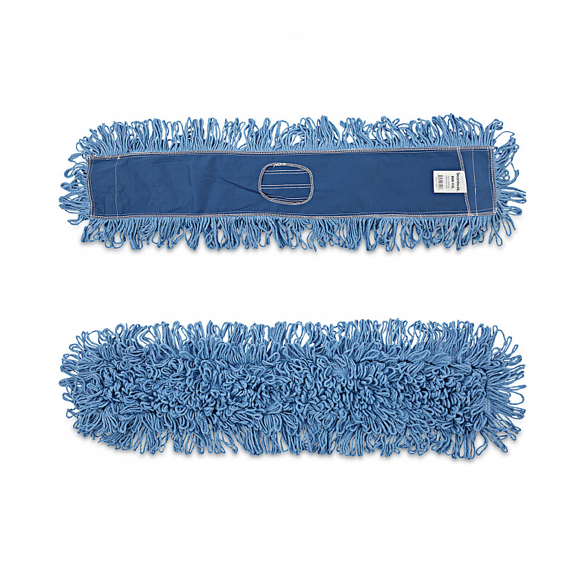 Dry Mopping Kit, 36 x 5 Blue Blended Synthetic Head, 60" Natural Wood/Metal Handle (HL365BSPC)
