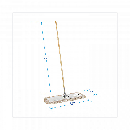 Cotton Dry Mopping Kit, 24 x 5 Natural Cotton Head, 60