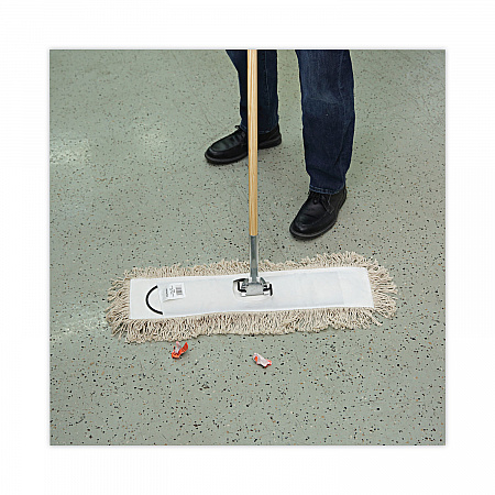 Cotton Dry Mopping Kit, 24 x 5 Natural Cotton Head, 60