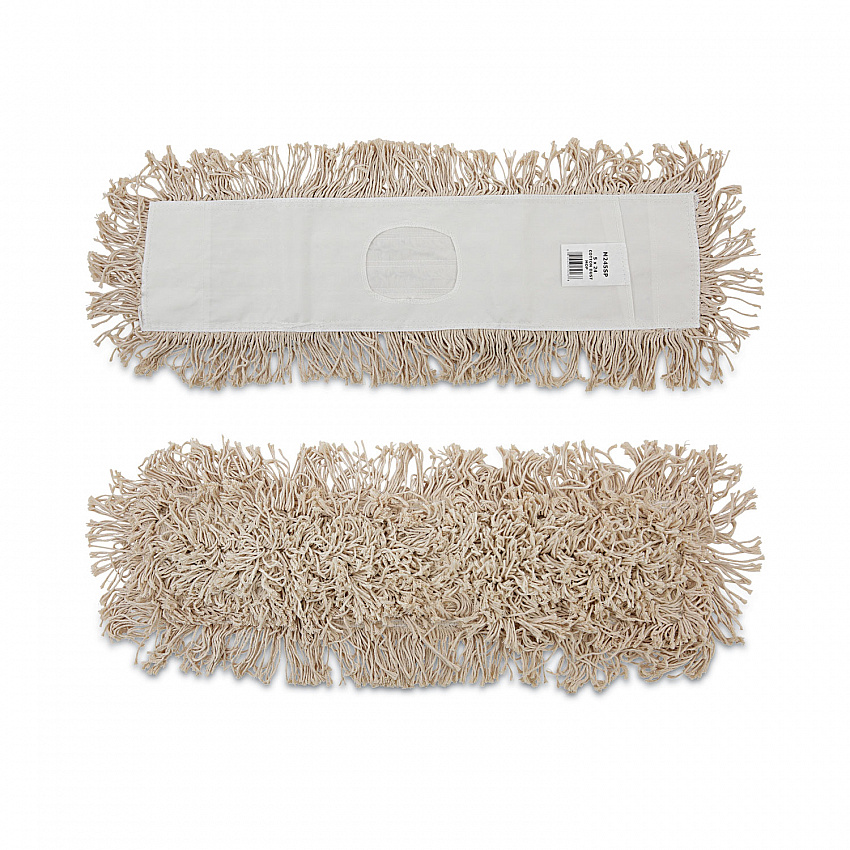 Cotton Dry Mopping Kit, 24 x 5 Natural Cotton Head, 60" Natural Wood Handle (M245C)