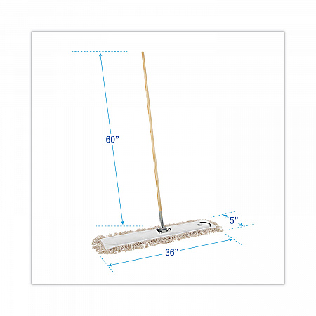 Cotton Dry Mopping Kit, 36 x 5 Natural Cotton Head, 60