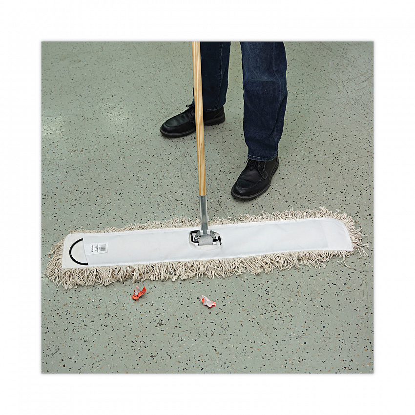 Cotton Dry Mopping Kit, 36 x 5 Natural Cotton Head, 60" Natural Wood Handle (M365C)