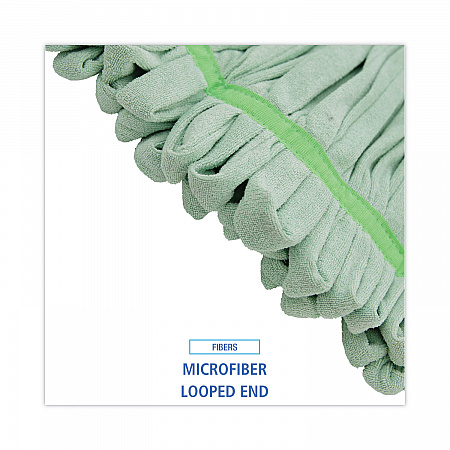 Microfiber Looped-End Wet Mop Head, Large, Green, 12/Carton (MWTLGCT)