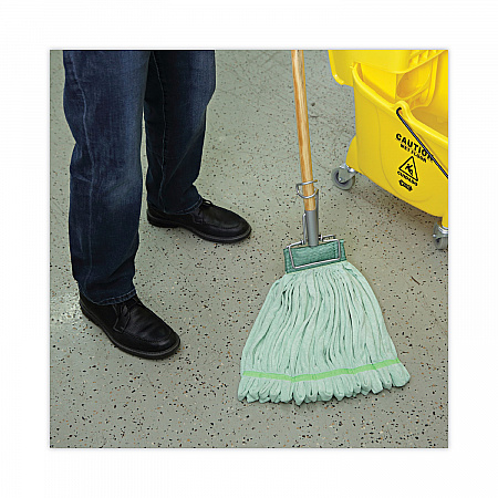 Microfiber Looped-End Wet Mop Head, Large, Green, 12/Carton (MWTLGCT)
