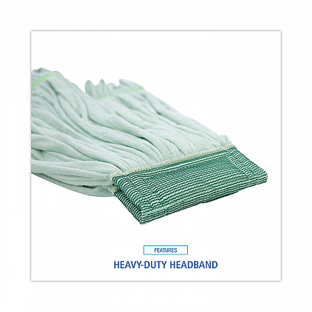 Microfiber Looped-End Wet Mop Head, Large, Green, 12/Carton (MWTLGCT)