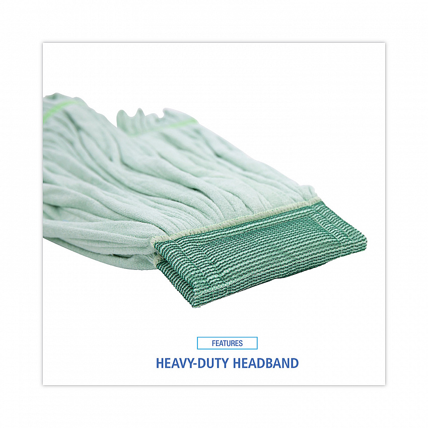Microfiber Looped-End Wet Mop Head, Large, Green, 12/Carton (MWTLGCT)