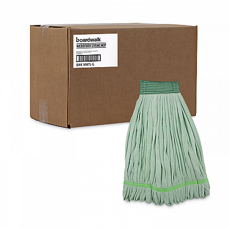 Microfiber Looped-End Wet Mop Head, Large, Green, 12/Carton (MWTLGCT)