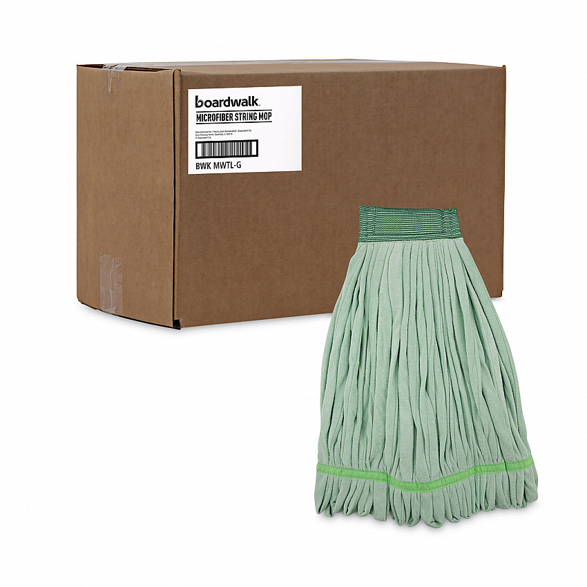 Microfiber Looped-End Wet Mop Head, Large, Green, 12/Carton (MWTLGCT)
