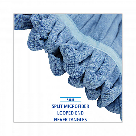 Microfiber Looped-End Wet Mop Heads, Medium, Blue, 12/Carton, 12/Carton (MWTMBCT)