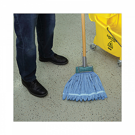 Microfiber Looped-End Wet Mop Heads, Medium, Blue, 12/Carton, 12/Carton (MWTMBCT)