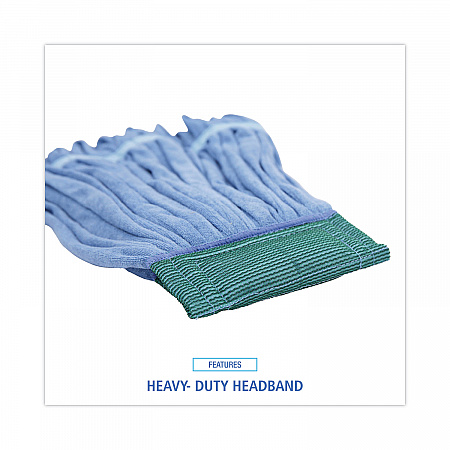 Microfiber Looped-End Wet Mop Heads, Medium, Blue, 12/Carton, 12/Carton (MWTMBCT)