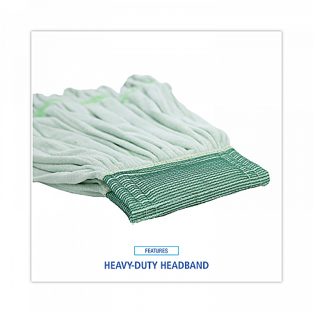 Microfiber Looped-End Wet Mop Head, Medium, Green (MWTMG)