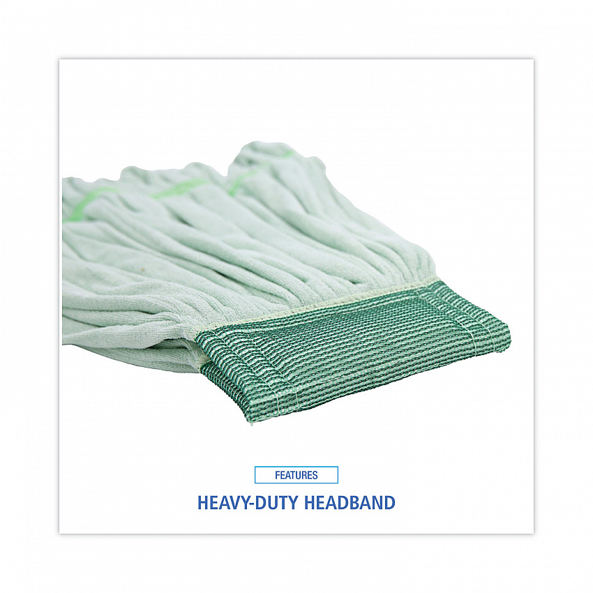 Microfiber Looped-End Wet Mop Head, Medium, Green (MWTMG)