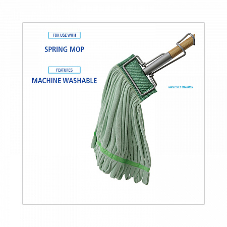 Microfiber Looped-End Wet Mop Heads, Medium, Green, 12/Carton (MWTMGCT)