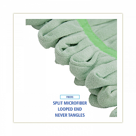 Microfiber Looped-End Wet Mop Heads, Medium, Green, 12/Carton (MWTMGCT)
