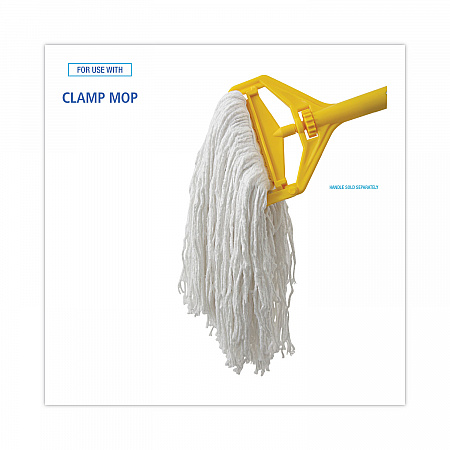 Banded Rayon Cut-End Mop Heads, #24, White, 1.25