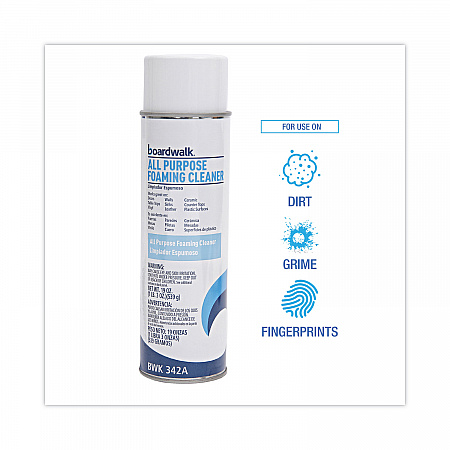 All-Purpose Foaming Cleaner with Ammonia, Fragrance-Free, 19 oz Aerosol Spray, 12/Carton (342ACT)