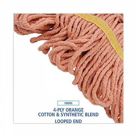 Super Loop Wet Mop Head, Cotton/Synthetic Fiber, 5