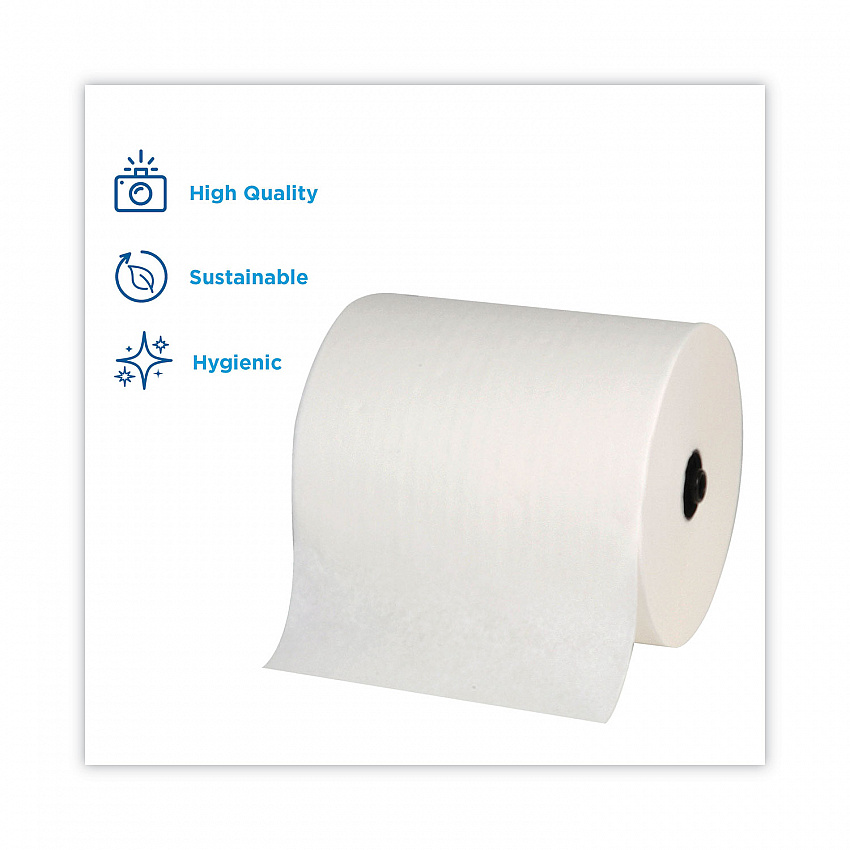 enMotion Flex Paper Towel Roll, 1-Ply, 8.2" x 550 ft, White, Recycled Paper, 6 Rolls/Carton (89730)