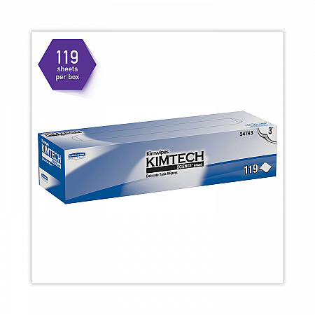 Kimwipes Delicate Task Wipers, 3-Ply, 11.8 x 11.8, Unscented, White, 100/Box, 15 Boxes/Carton (34743)