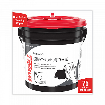 Power Clean ProScrub Pre-Saturated Wipes, Cloth, 9.5 x 12, Citrus Scent, Green, 75/Bucket (91371EA)