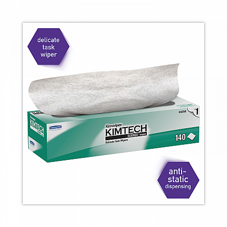 Kimwipes Delicate Task Wipers, 1-Ply, 14.7 x 16.6, Unscented, White, 144/Box, 15 Boxes/Carton (34256CT)