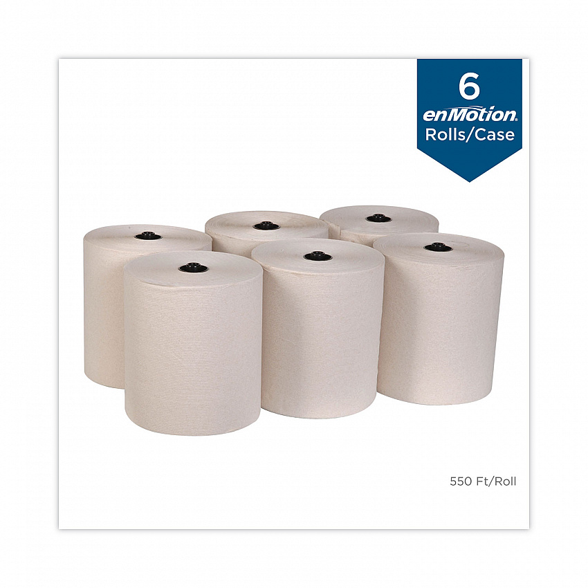 enMotion Flex Paper Towel Roll, 1-Ply, 8.2" x 550 ft, Brown, 6 Rolls/Carton (89740)