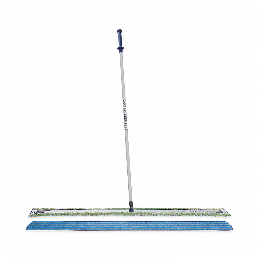 SuperCourt Athletic Floor Care System, 60" Microfiber Head, 66" Silver/Blue Aluminum Handle (WM710013471)
