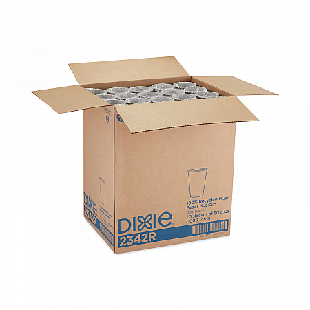 EcoSmart Recycled Fiber Hot/Cold Cups, 12 oz, Paper, Kraft/Green, 50/Sleeve, 20 Sleeves/Carton (2342R)
