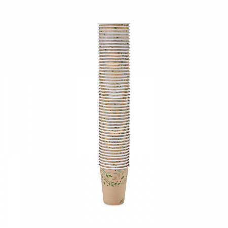 EcoSmart Recycled Fiber Hot/Cold Cups, 12 oz, Paper, Kraft/Green, 50/Sleeve, 20 Sleeves/Carton (2342R)