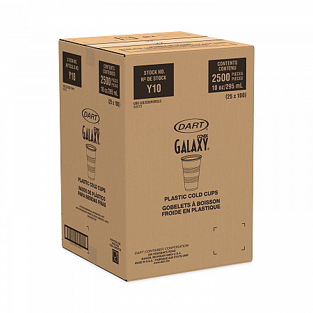Galaxy Translucent Cups, 10 oz, Plastic, 100/Pack (Y10PK)