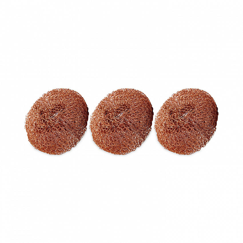 Metal Scrubbing Pads, 2.25 x 2.75, Copper, 3/Pack, 8 Packs/Carton (213C)