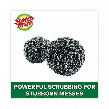 Metal Scrubbing Pads, 2.25 x 2.75, Silver, 3/Pack, 8 Packs/Carton (214C)