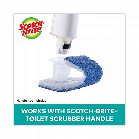Disposable Toilet Scrubber Refill, Blue/White, 10/Pack (558RF)