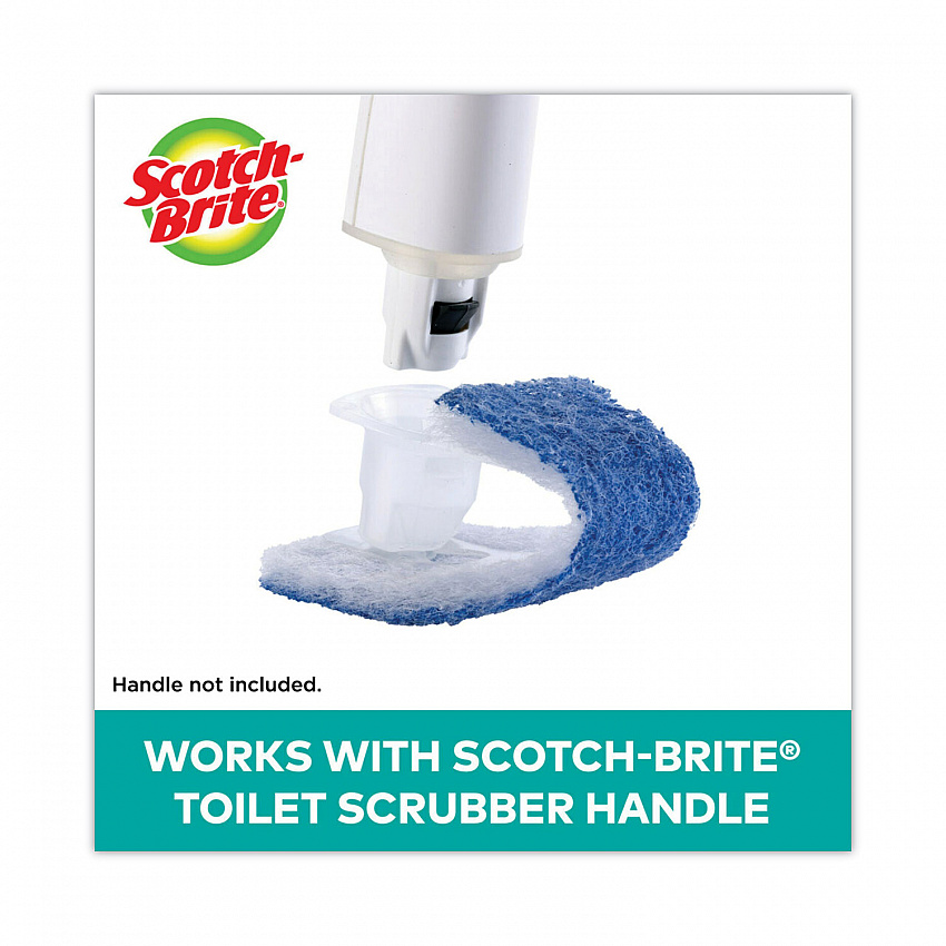 Disposable Toilet Scrubber Refill, Blue/White, 10/Pack (558RF)