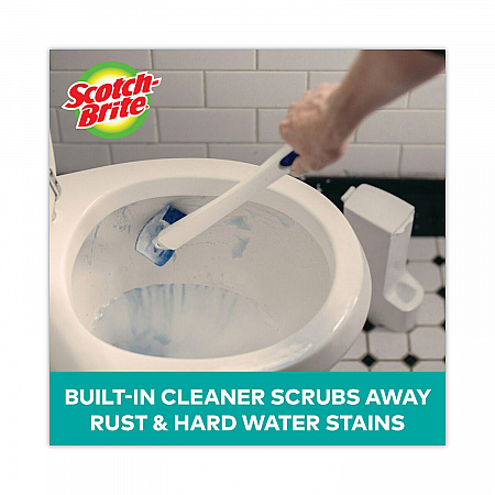 Disposable Toilet Scrubber Refill, Blue/White, 10/Pack (558RF)