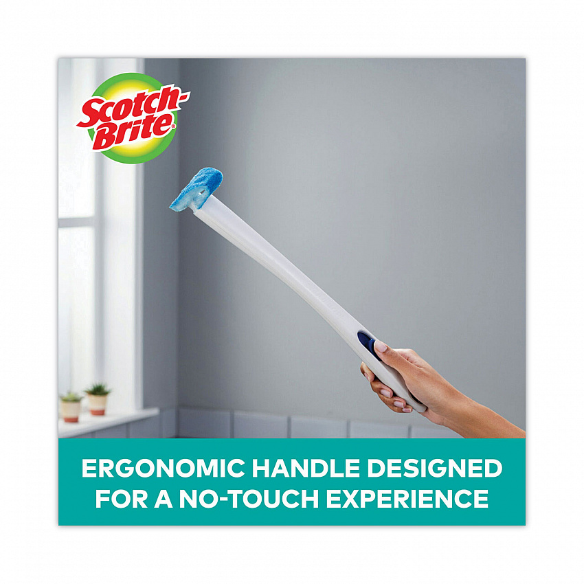 Toilet Scrubber Starter Kit, 1 Handle and 5 Scrubbers, White/Blue (558SK4NP)