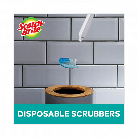 Toilet Scrubber Starter Kit, 1 Handle and 5 Scrubbers, White/Blue (558SK4NP)