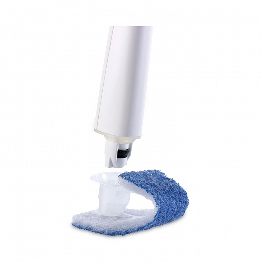 Toilet Scrubber Starter Kit, 1 Handle and 5 Scrubbers, White/Blue (558SK4NP)