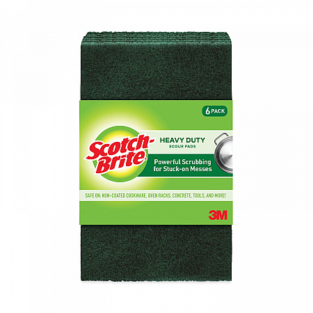 Heavy-Duty Scouring Pad, 3.8 x 6, Green, 5/Carton (2265)