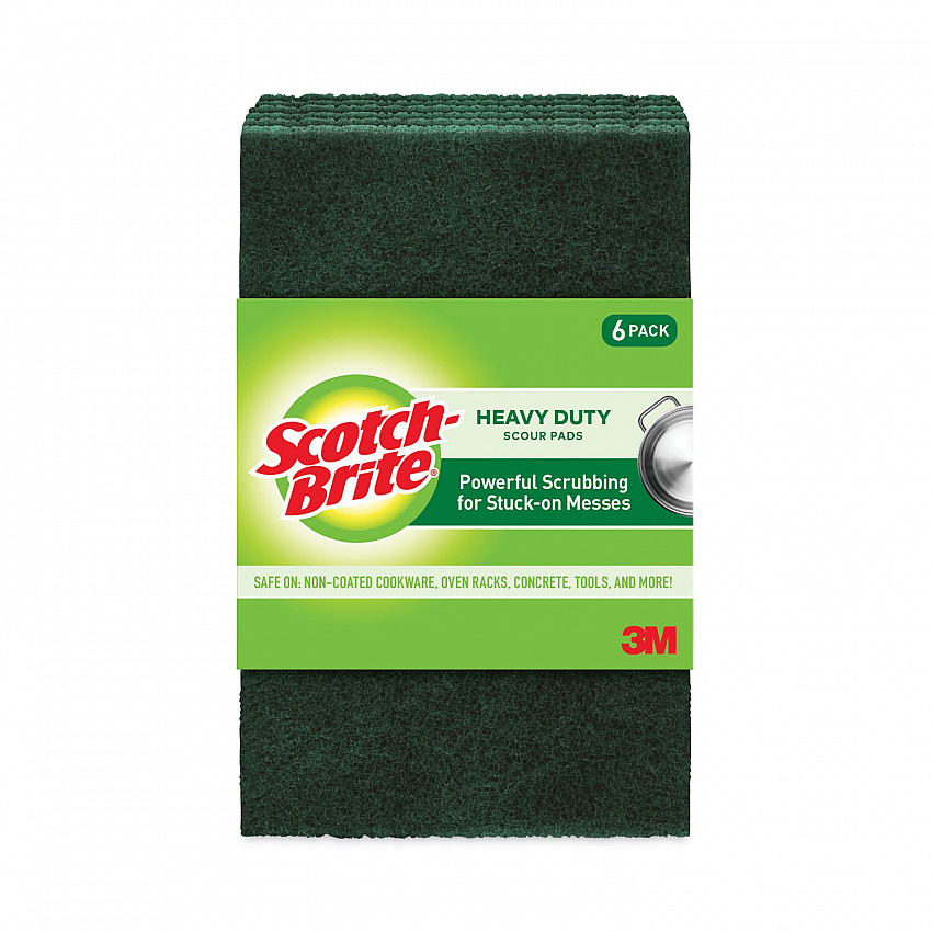 Heavy-Duty Scouring Pad, 3.8 x 6, Green, 5/Carton (2265)