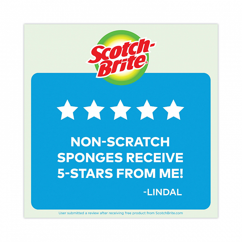 Non-Scratch Multi-Purpose Scrub Sponge, 4.4 x 2.6, 0.8" Thick, Blue, 9/Pack (5295PK)