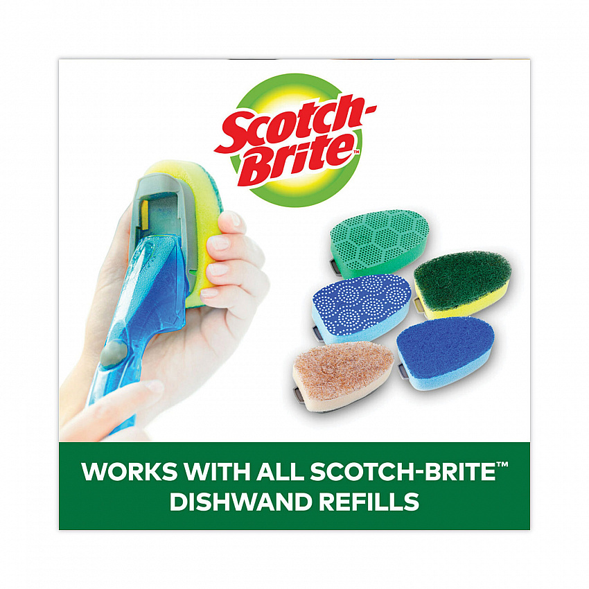 Soap-Dispensing Dishwand, 2.5 x 9.5, Yellow/Green (6504EA)