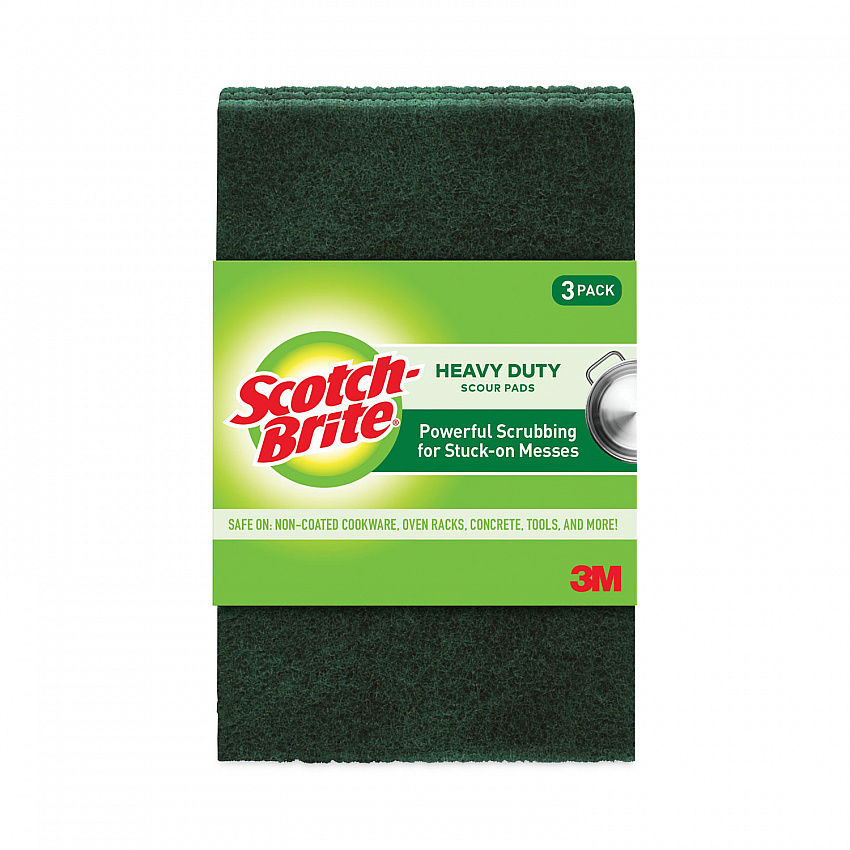 Heavy-Duty Scouring Pad, 3.8 x 6, Green, 10/Carton (22310CT)