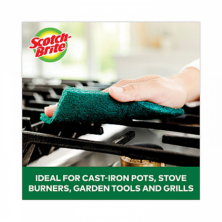 Heavy-Duty Scouring Pad, 3.8 x 6, Green, 10/Carton (22310CT)