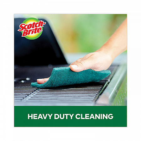 Heavy-Duty Scouring Pad, 3.8 x 6, Green, 10/Carton (22310CT)