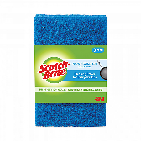 Non-Scratch Scour Pads, 3 x 6, Blue, 10/Carton (62310)